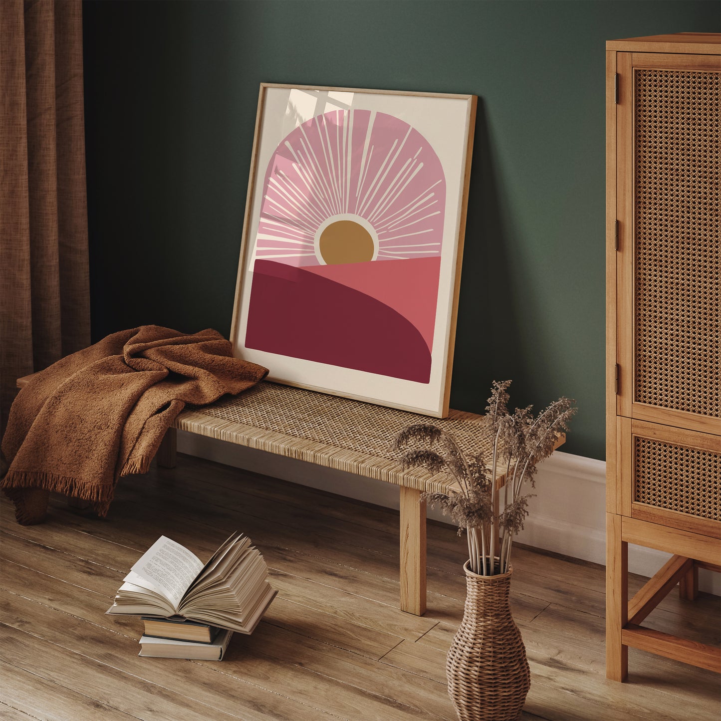 Modern Sunset Burgundy Pink Tones Poster