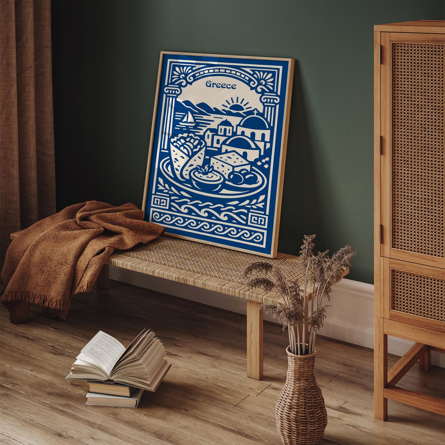 Greece Food and Landscape Poster