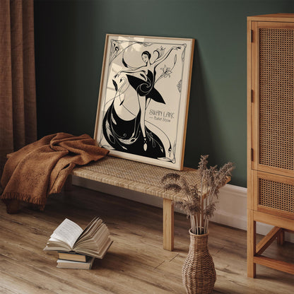 Swan Lake Ballet Art Nouveau Poster