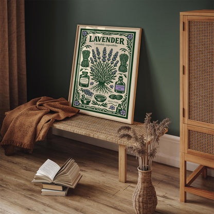 Lavender Herbal Vintage Art Poster