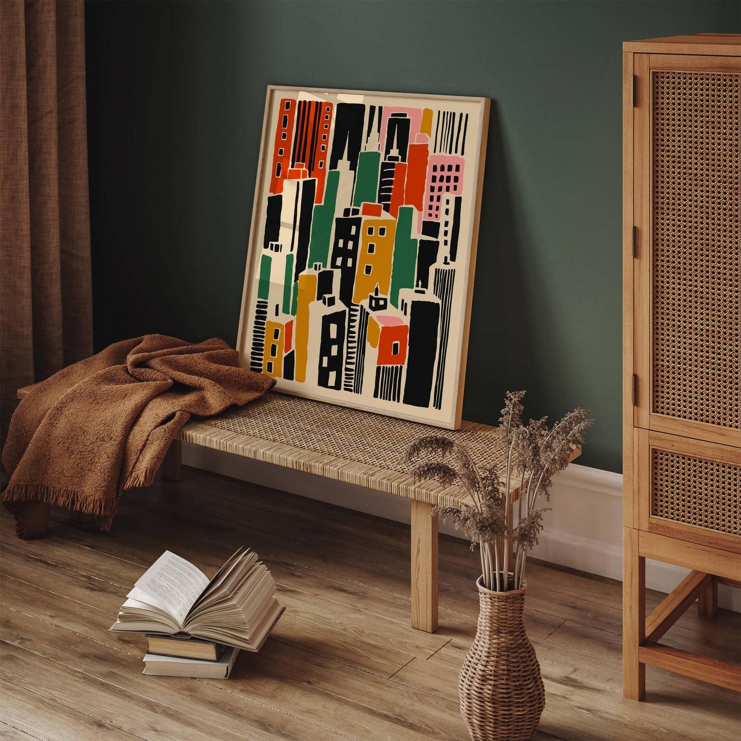 Abstract Retro NYC Buildings Poster