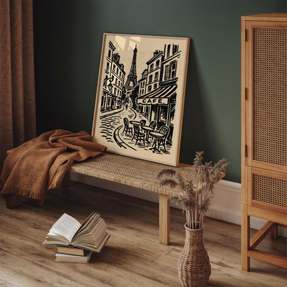 Paris Cafe Cityscape Travel Art Poster