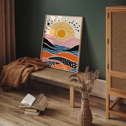 Mid Century Modern Sunset Poster