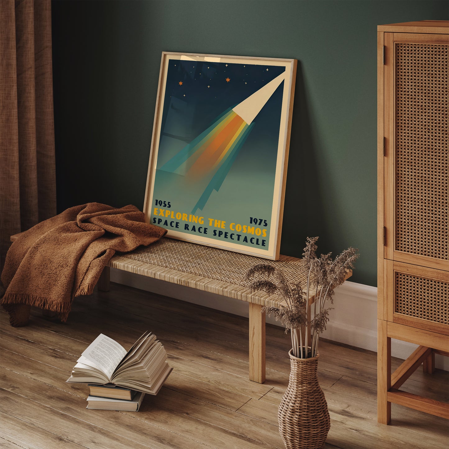 Space Race Retro Poster