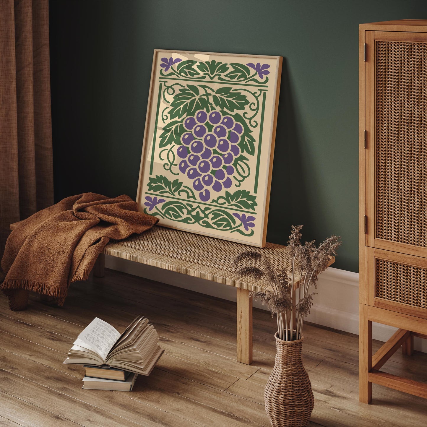 Grapes Poster – Vintage Kitchen Wall Art