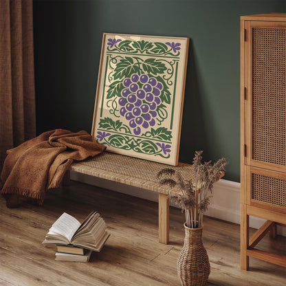 Grapes Poster – Vintage Kitchen Wall Art