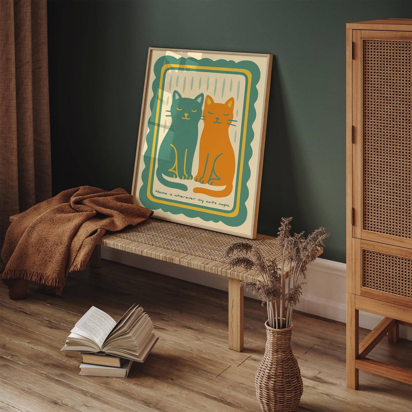 Home is Wherever My Cat Naps Poster