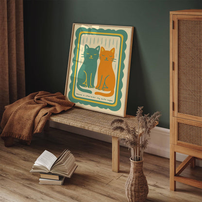 Home is Wherever My Cat Naps Poster