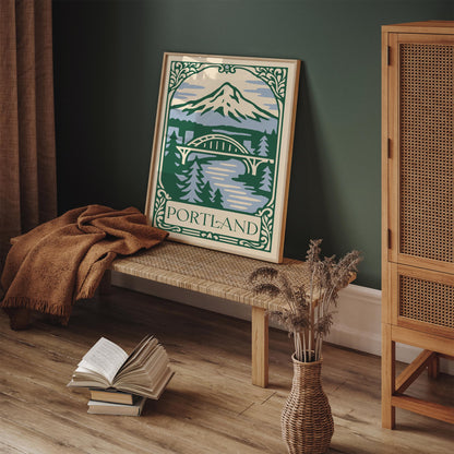 Portland Oregon Cityscape Poster – Urban Wall Art