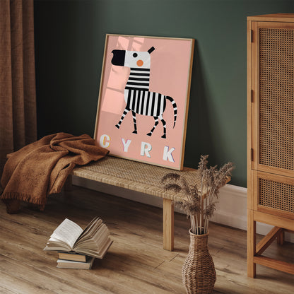 Funny Zebra Animal Cyrk Wall Art