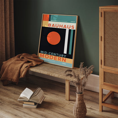 Mid Century Modern Bauhaus Retro Poster