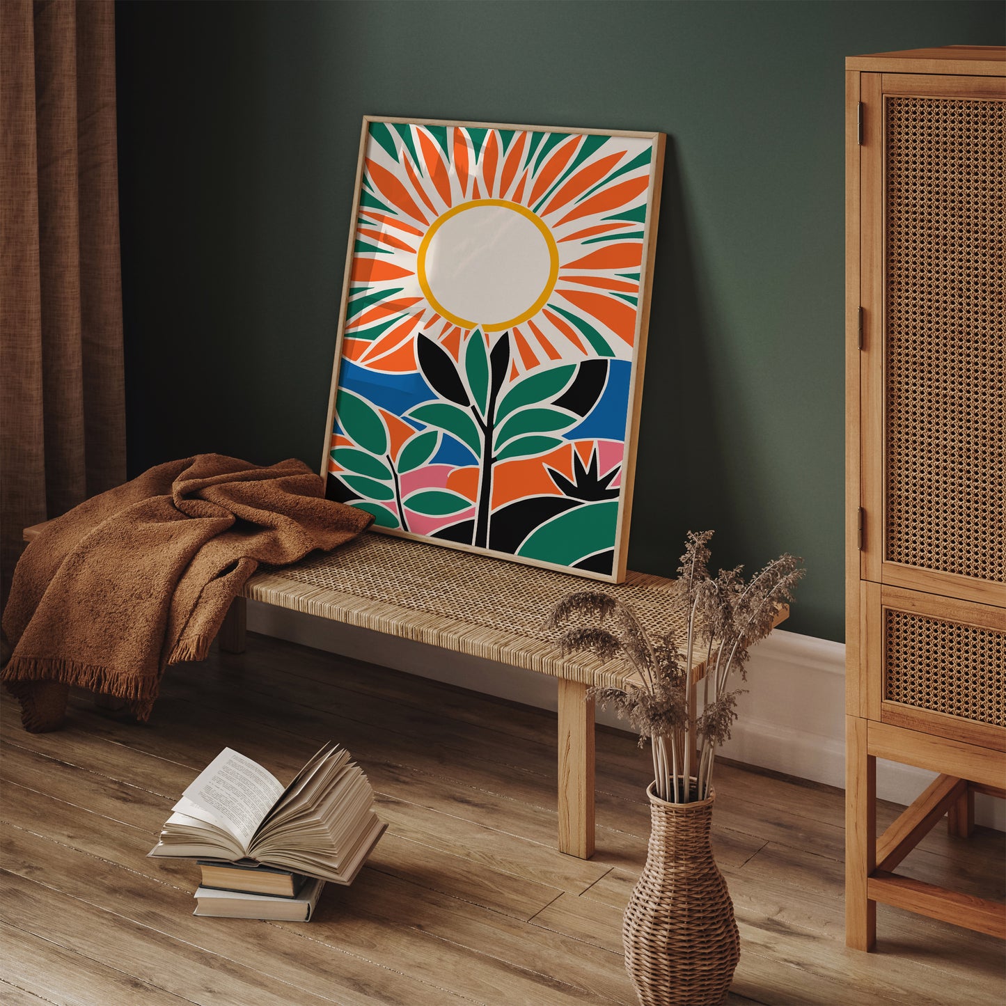 Mid Century Modern Sunshine Scenic Art Print