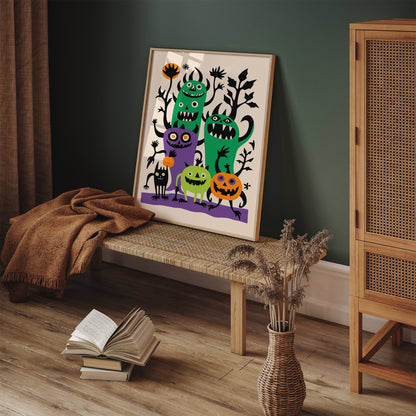 Colorful Monsters Art Print Kids Room Decor