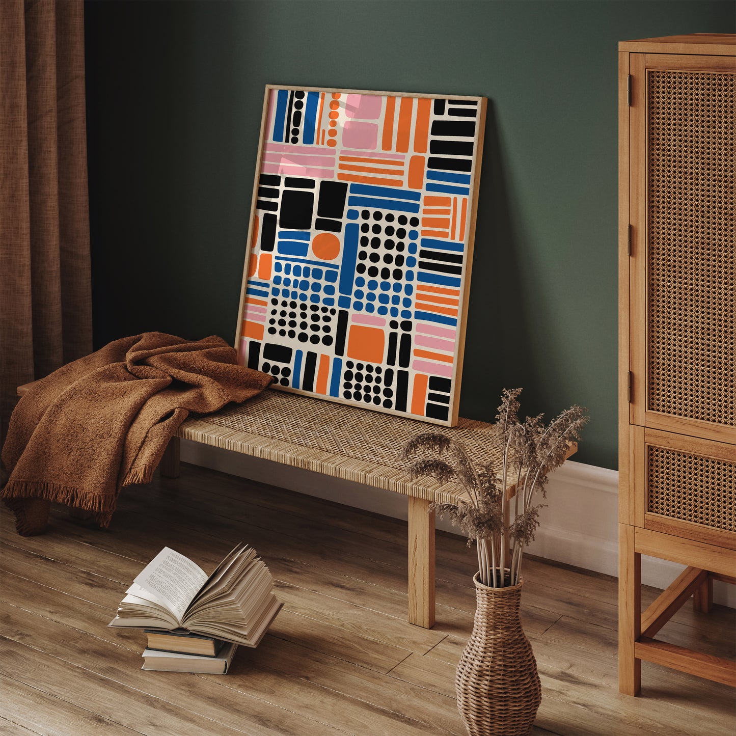 Geometric Mid-Century Abstract Art Poster