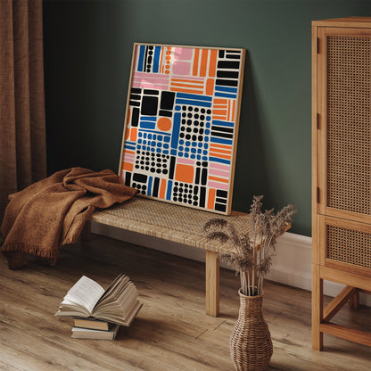 Geometric Mid-Century Abstract Art Poster