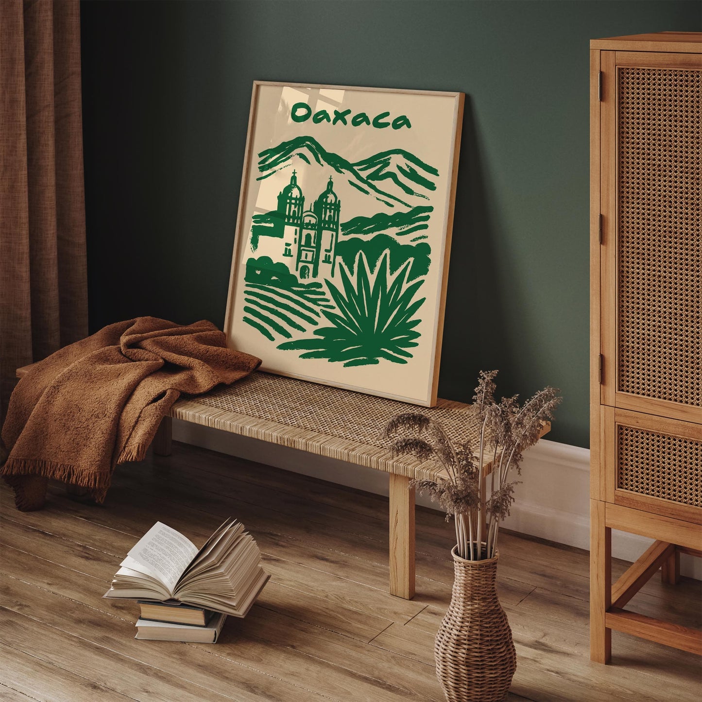 Oaxaca Mexico Poster - Green Travel Wall Art