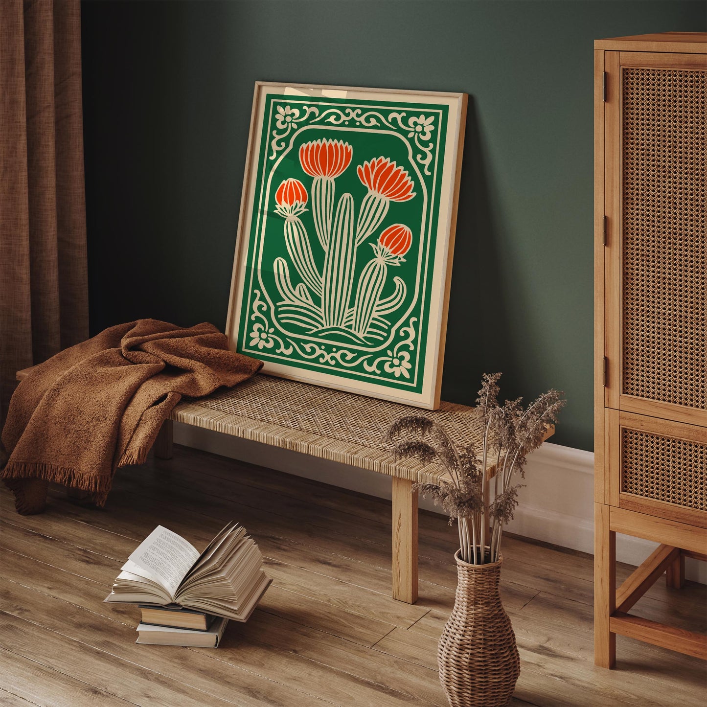 Blooming Cactus Plant Poster