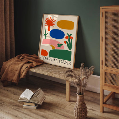 Coastal Oasis Colorful Abstract Poster