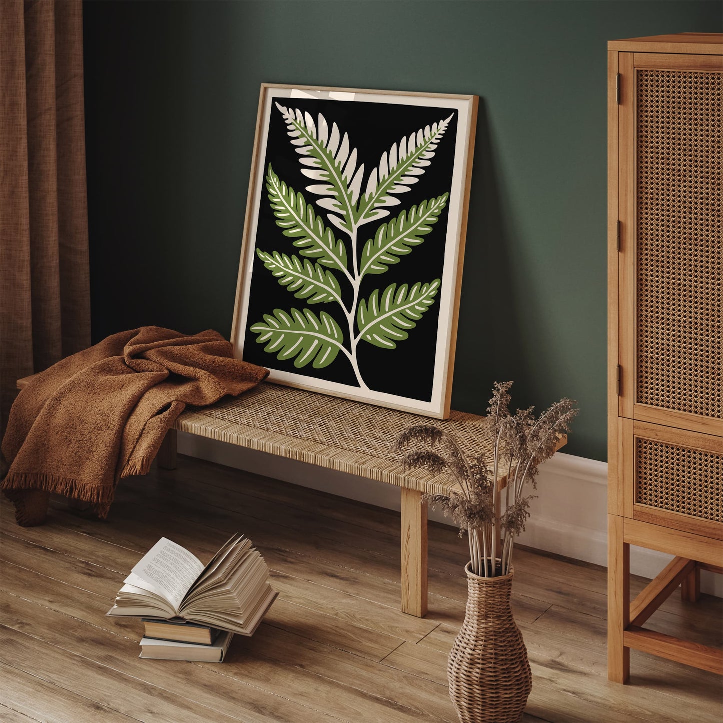Retro Botanical Wall Art - Fern Leaf Poster