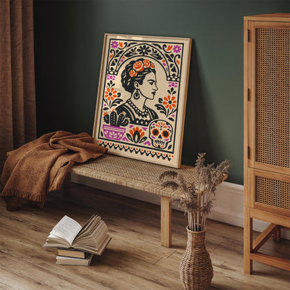 Frida Kahlo Inspired Wall Art Print – Mexican Art Poster
