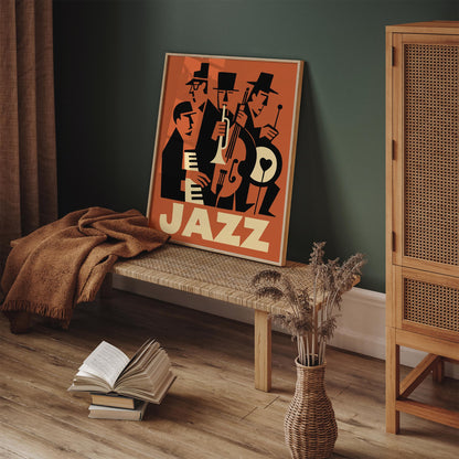 Jazz Night Music Poster - Retro Music Club Wall Art Decor