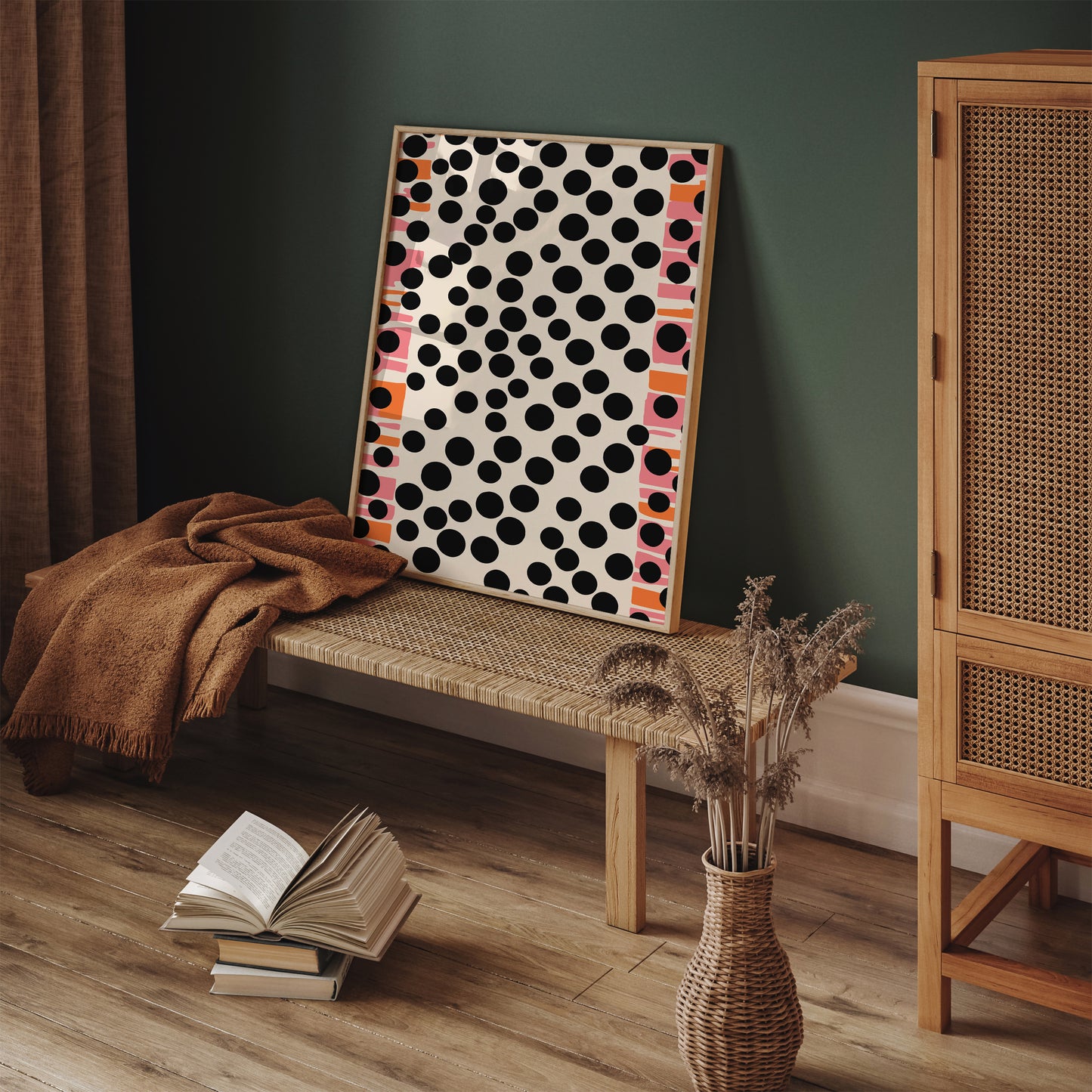 Abstract Black Dots Mid Century Poster