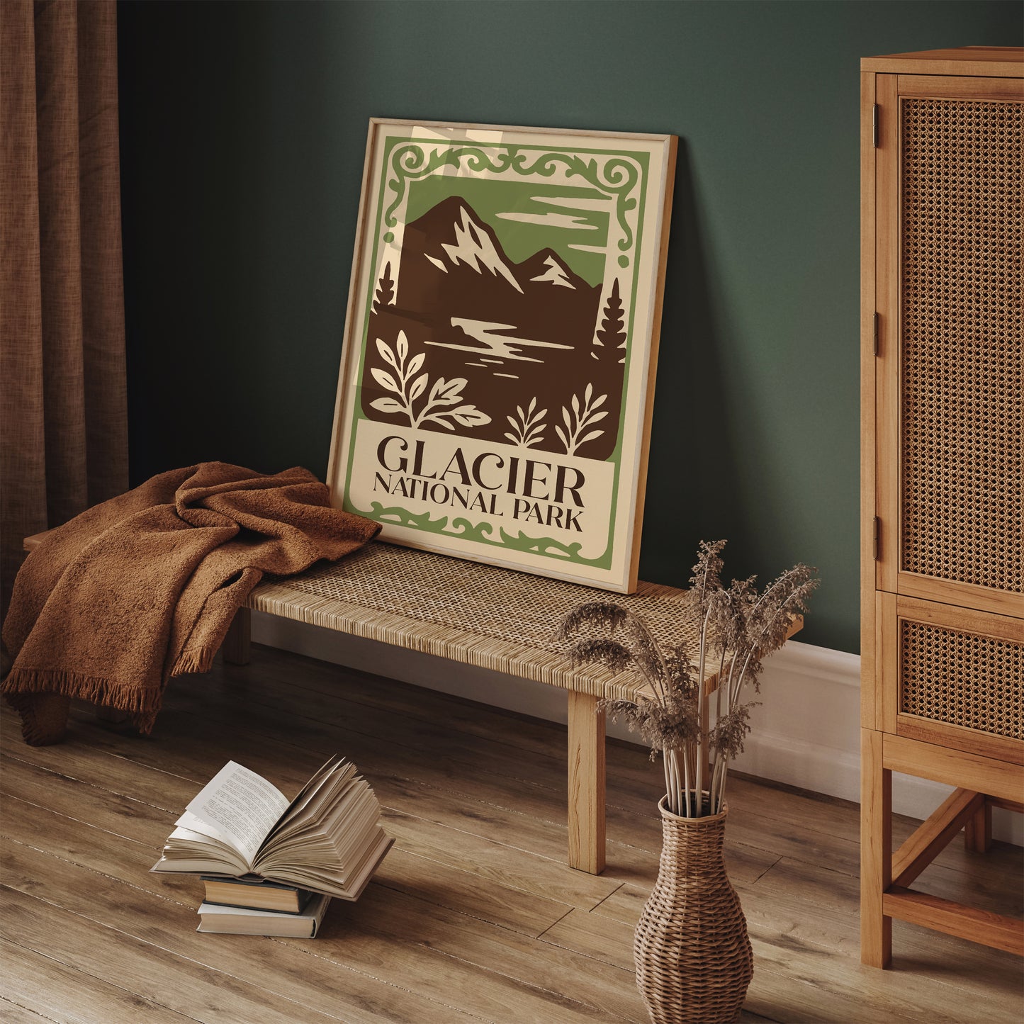 Glacier National Park Mountain Landscape Poster