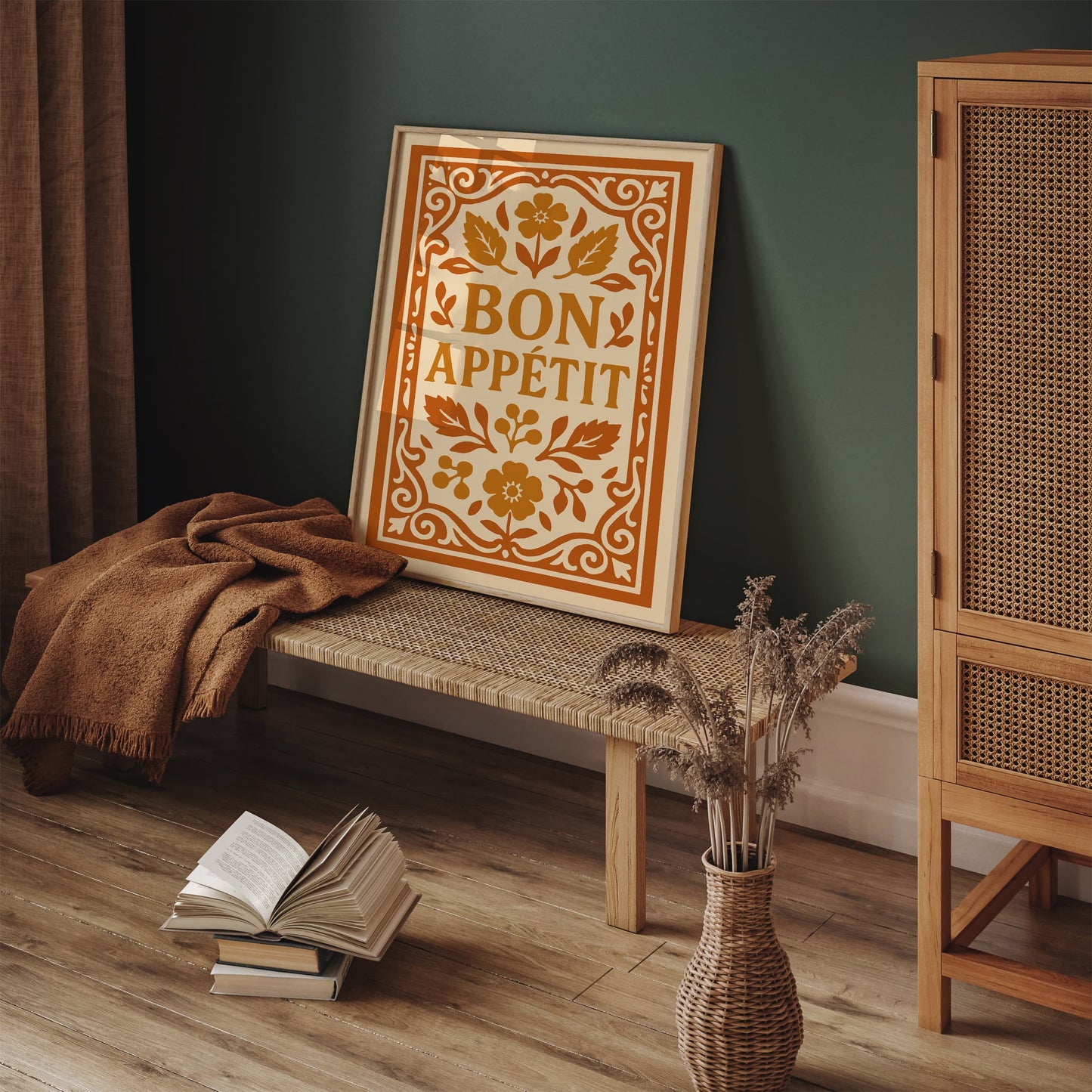 Bon Appetit Quote Wall Art - Kitchen Rococo Wall Decor