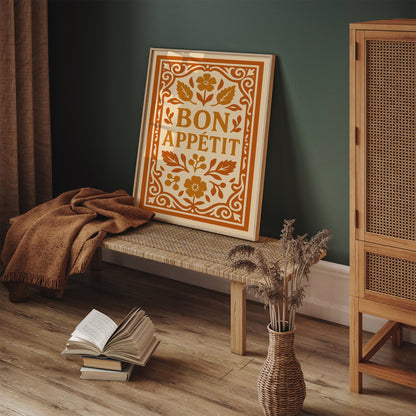 Bon Appetit Quote Wall Art - Kitchen Rococo Wall Decor