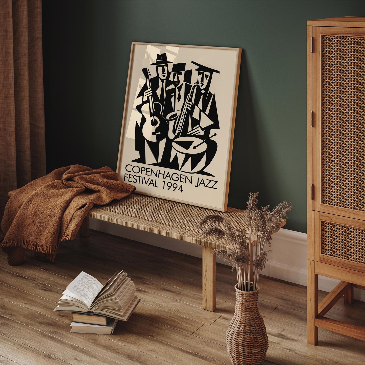 Copenhagen Jazz Festival Poster - Retro Cubist Wall Art Print
