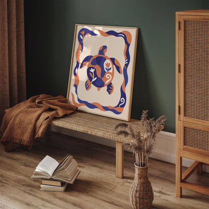 Abstract Turtle Animal Art Poster