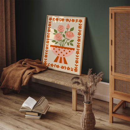 Retro Cute Flowers Poster 2026
