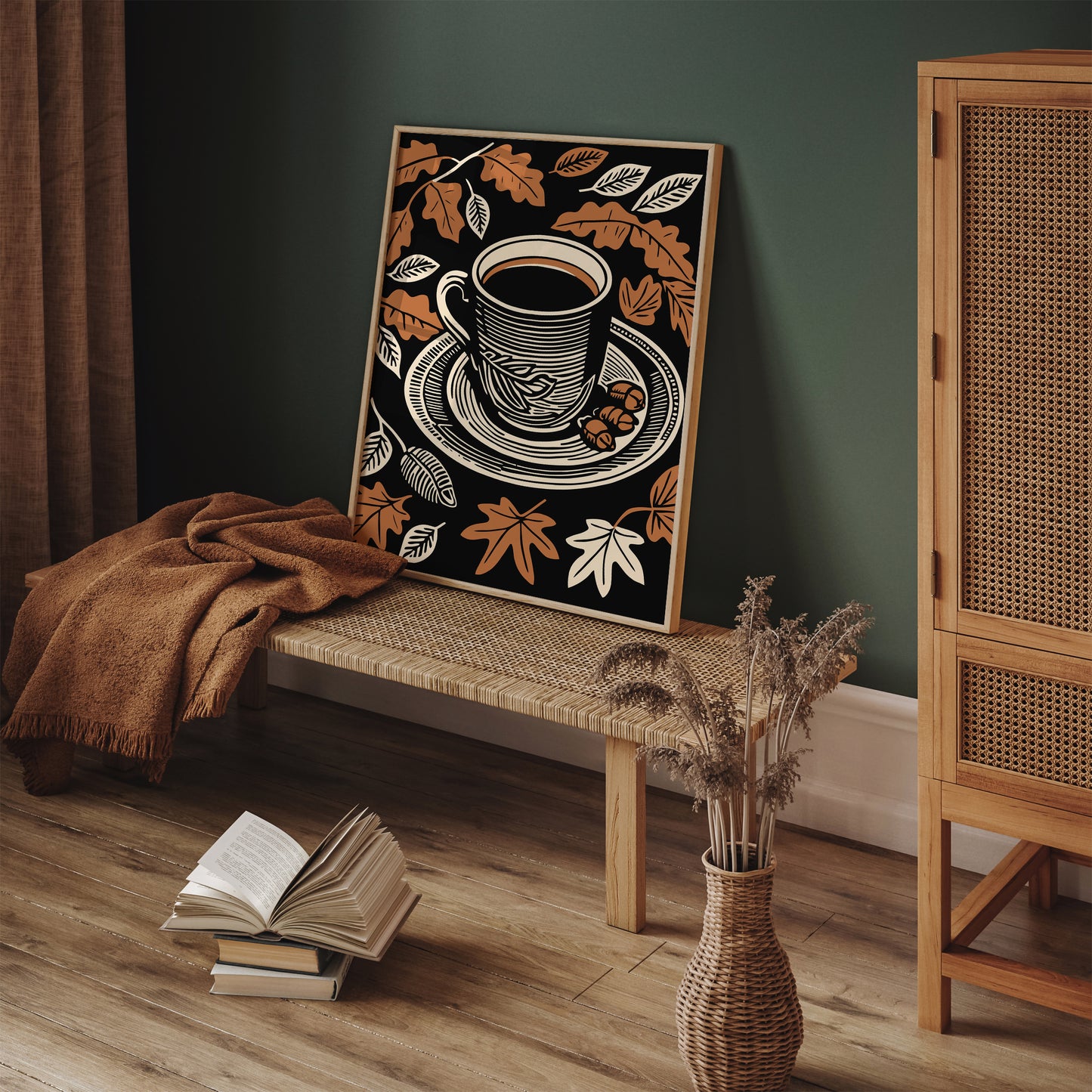 Fall Coffee Retro Kitchen Poster