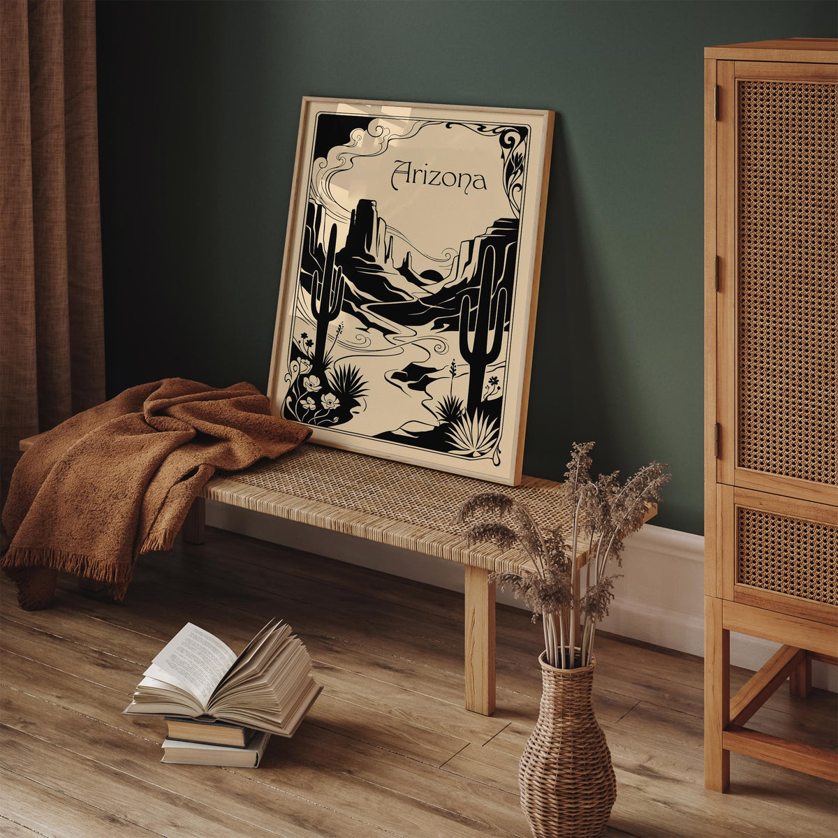 Arizona Black Ink Travel Poster