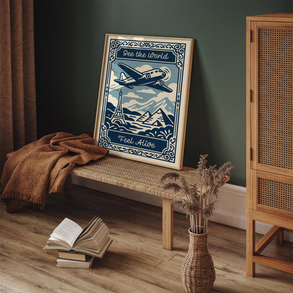 See the World Feel Alive Travel Quote Wall Art Print