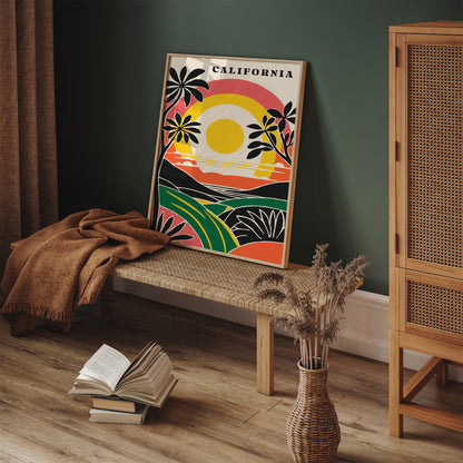 California Sunshine Vintage Scenic Wall Art