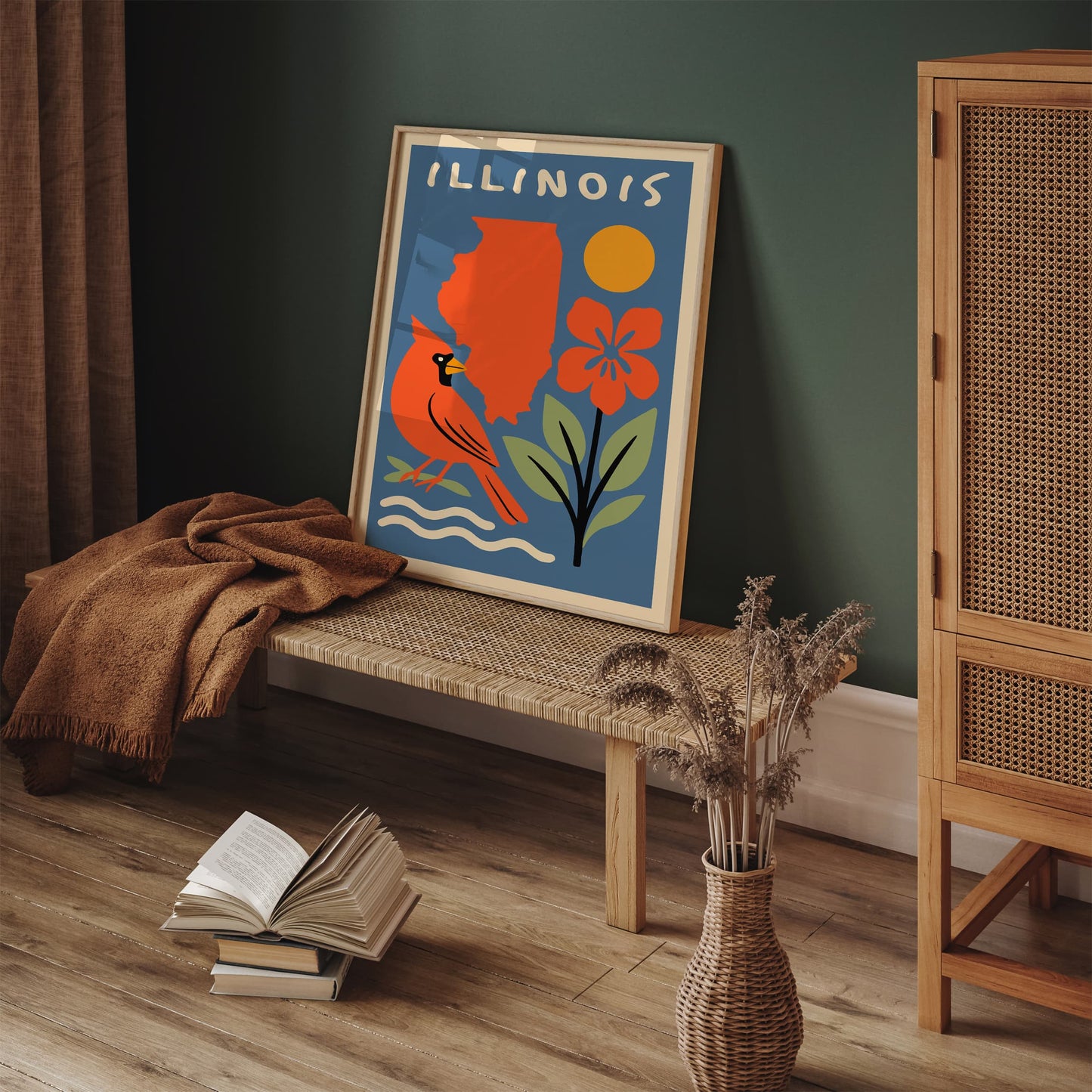 Illinois Travel Colorful Poster