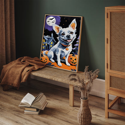 Cute Dog Halloween Art Print 2024