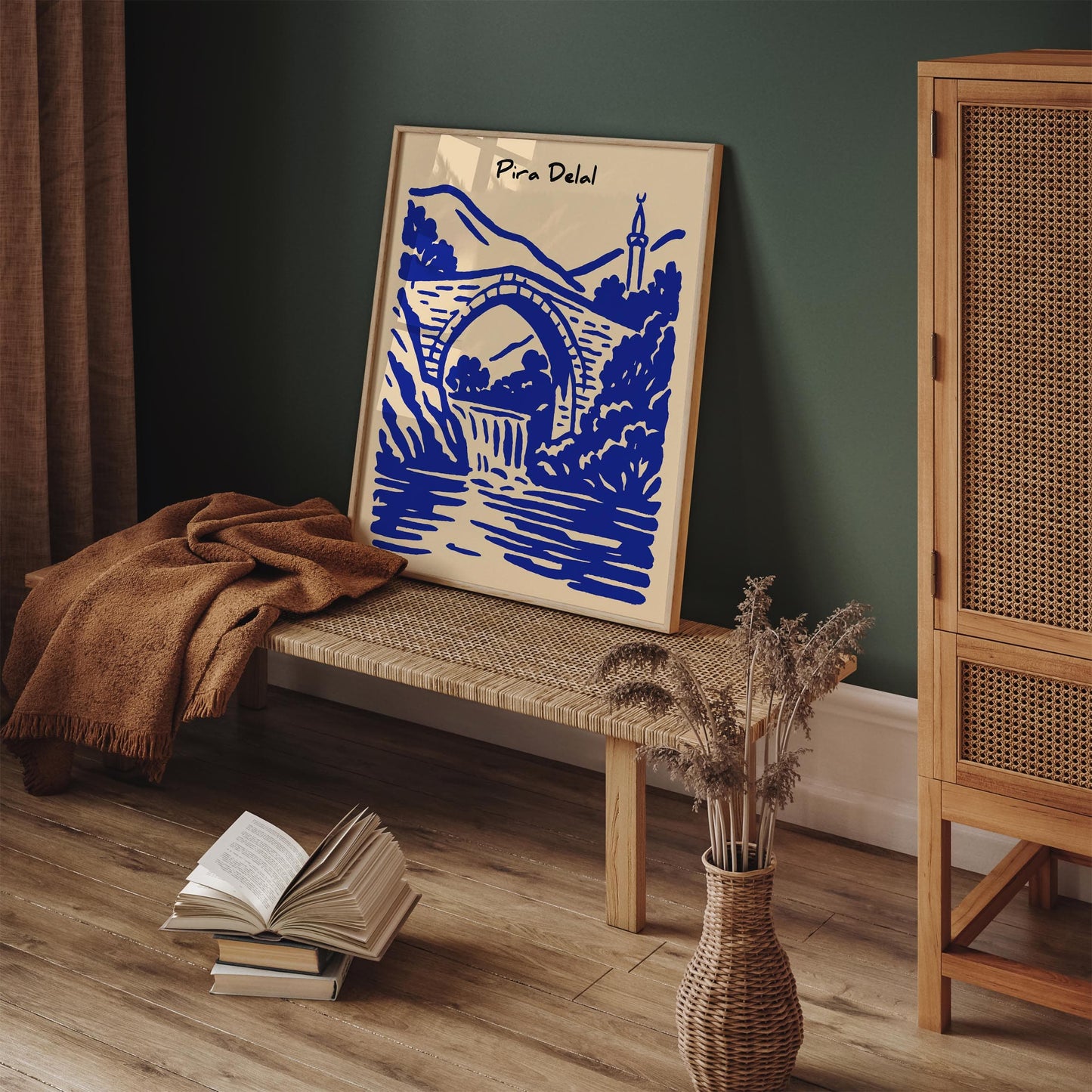 Pira Delal Poster - Blue Iraq Travel Wall Art
