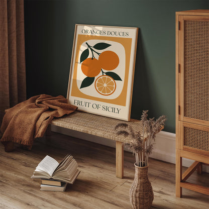 Oranges Douces Fruit of Sicily Poster