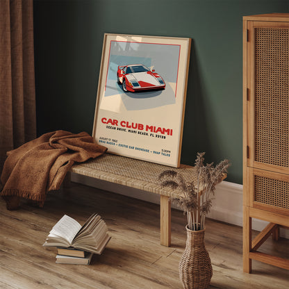 Car Club Miami 1962 Vintage Poster