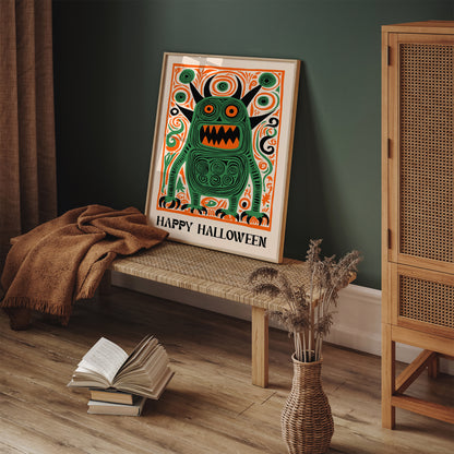 Happy Crazy Halloween 2024 Home Decor Art Print