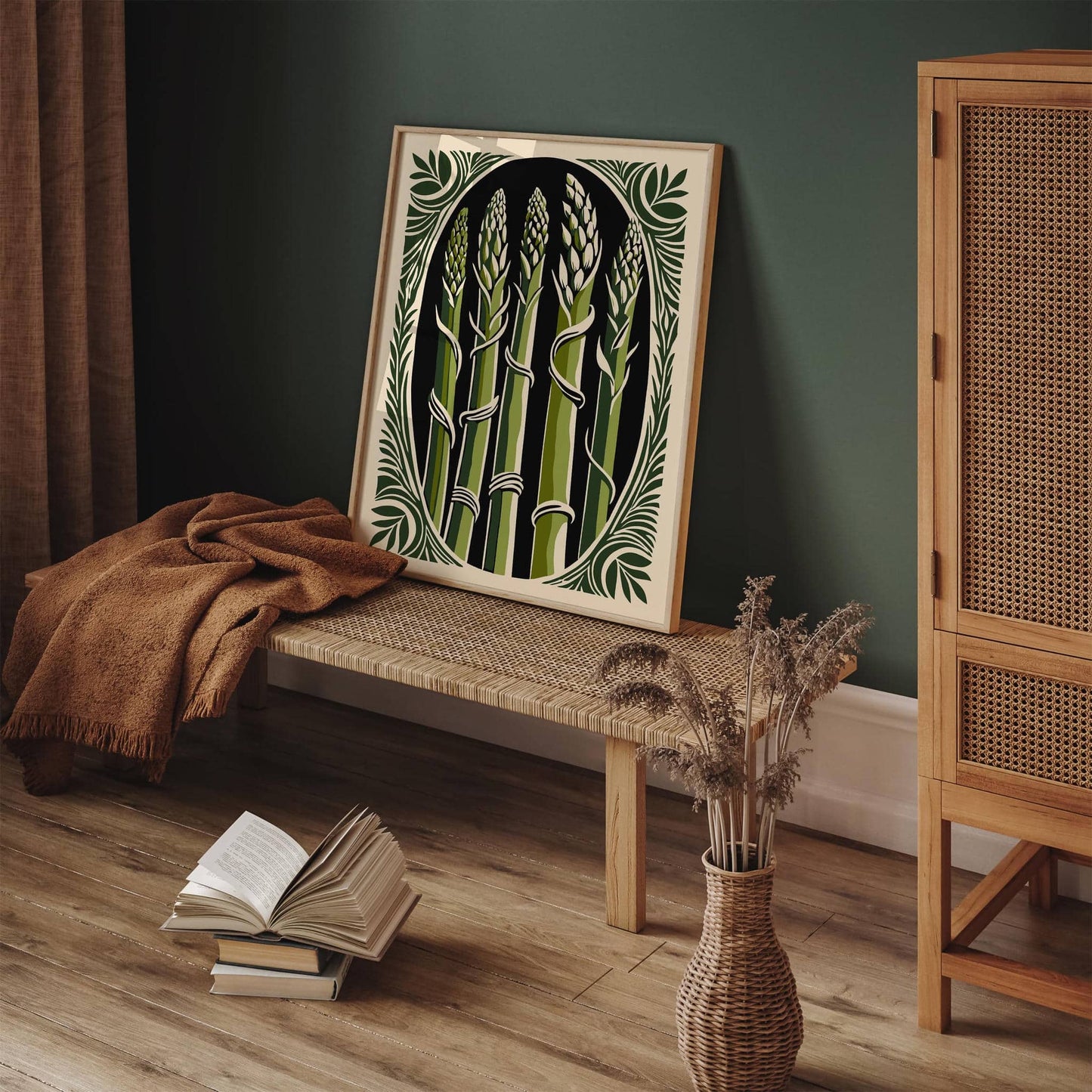 Asparagus Rococo Style Kitchen Wall Art Poster
