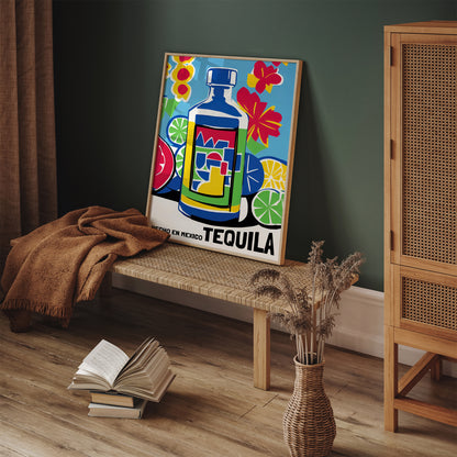 Mexican Tequila Colorful Retro Poster