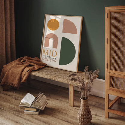 Mid Century Modern Geometric Art Print 2025
