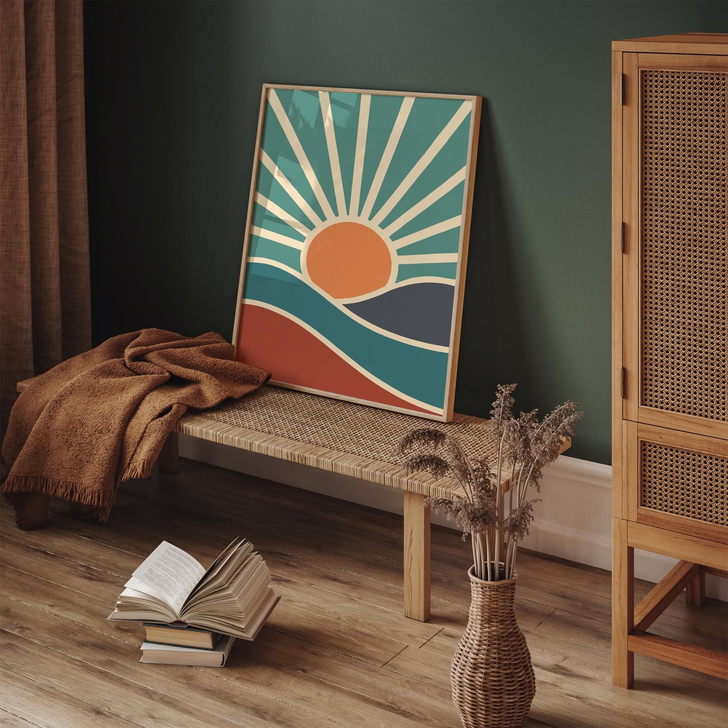 Mid Century Modern Aesthetic Landscape Print