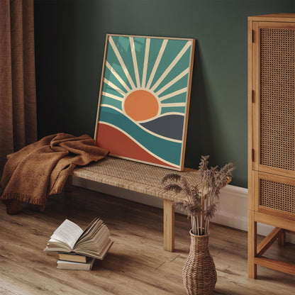 Mid Century Modern Aesthetic Landscape Print