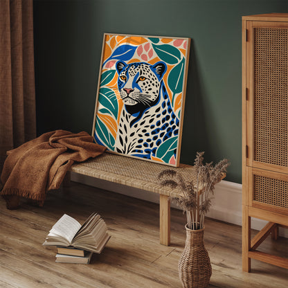 Cute Cheetah Art Print in Vibrant Colors