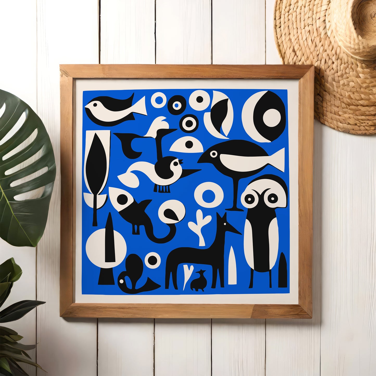 Blue Modern Cubist Animals Art Print