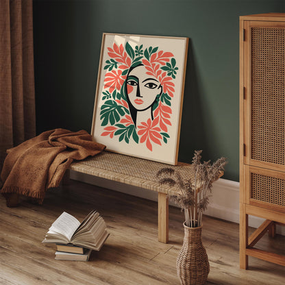 Girl in the Jungle Poster – Tropical Nature Wall Art Print
